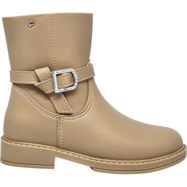 Imagem de Bota Infantil Menina Casual Dia a Dia Passeio Escola Cano Baixo Bico Redondo com Zíper...