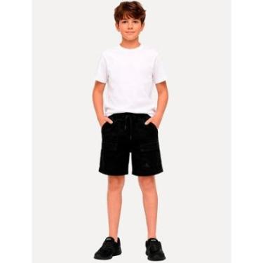 Imagem de Bermuda Calvin Klein Infantil Grey Logo "CK" Preta-Masculino