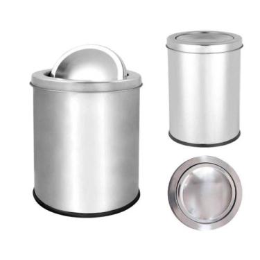 Imagem de Lixeira com Tampa Basculante Multiuso Aço Inox 12 Litros - POWER MAID