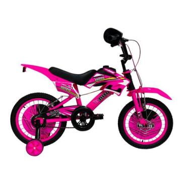 Imagem de Bicicleta Infantil Moto Cross Aro 16 - Rosa - UNITOYS