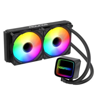 Imagem de Water Cooler Round5 Eurus Black ARGB 240mm Intel AMD PWM Preto