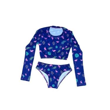 Imagem de Biquíni Cropped Infantil/juvenil Proteção 50+ Praia/piscina - Tubarão 