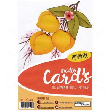 Imagem de Régua Médio Cards Apliques e Pinturas - Decorart, PÊSSEGO