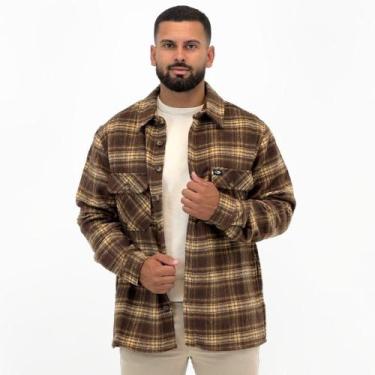 Imagem de Camisa Mormaii Xadrez em Flanela Masculina, M, Marrom