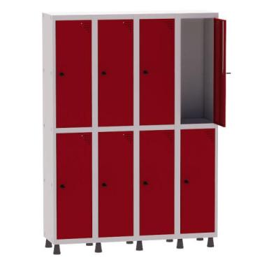Imagem de Armário Guarda Volume Locker Roupeiro 4 Vãos 8 Portas Aço GRP504/8 Cin