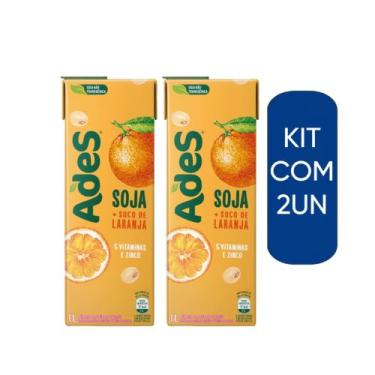 Imagem de Suco Bebida a Base de Soja Original KIT 2UN 1 Litro - Ades LARANJA