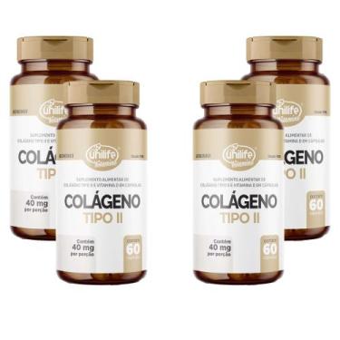 Imagem de Kit 4x Colágeno Tipo II com Vitamina D 4x60 cápsulas Unilife, Sem sabo
