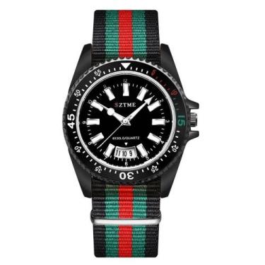 Imagem de Relógio Unissex de Aço com Pulseira de Nylon - ElaShopp, Preto, Único