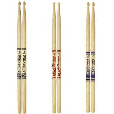 Imagem de Kit 3 Pares De Baquetas D Bateria Liverpool Nirvana 5a 5b 7a