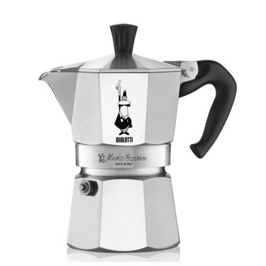 Imagem de Cafeteira Italiana Nuova Moka Express 3 Xícaras Alumínio Válvula de Segurança para Fogão Prata Bialetti