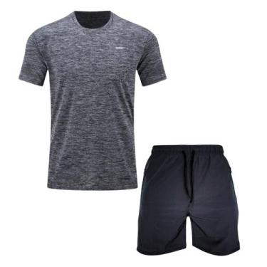 Imagem de Kit Short Bermuda Academia + Camisa Dagg Masculina Premium Esportiva, 