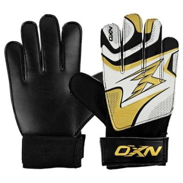 Imagem de Luva Goleiro OXN Adulto Dourado Society Campo Futsal Cor:Branco/Dourad