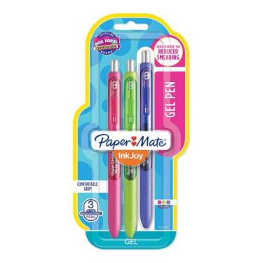 Imagem de Caneta Gel Paper Mate InkJoy Retrátil 0.7mm 3 Cores