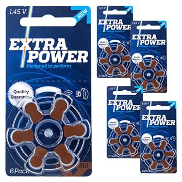 Imagem de 30 Pilhas Baterias 312 PR41 Aparelho Auditivo Extra Power 5 Cartelas C/ 6 Unidades