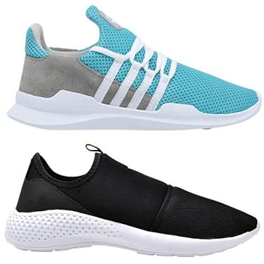 Imagem de Kit 2 Sapatilha Tênis Caminhada Corrida Academia Leve Macio Confortável - 44 - Azul