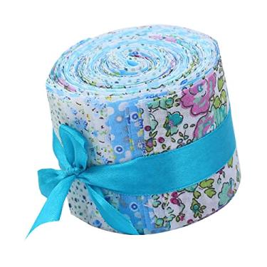 Imagem de shamjina 20 pacotes de 2,4 polegadas Jelly Roll tiras florais para colcha de retalhos suprimentos de para roupas faça você, azul