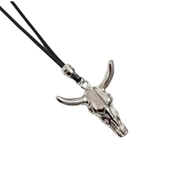 Imagem de Colar de Couro Ajustável Country Cabeça de Boi