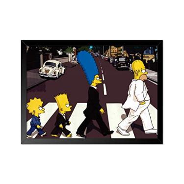Imagem de Quadro Poster Simpsons Beatles Abbey Road 33x23cm