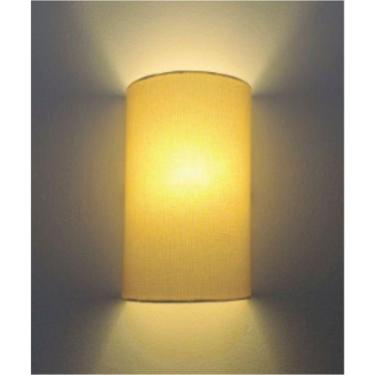 Imagem de Arandela Meia Cana 30/18x16cm Bivolt Algodão Crú