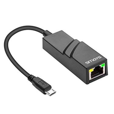 Imagem de Adaptador OTG Micro B Ethernet para Linux Raspberry Pi Zero W, Tablet Windows 10 (Lenovo Miix 2 8), Android Samsung Galaxy Tab Pro 10.1" - Micro USB 2.0 RJ45 10/100 LAN