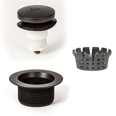 Imagem de PF WaterWorks PF0920-ORB Touch (bico de ponta ou pé atuado) Conjunto de ralo de banheira com junta grossa 11,5 fios por filtro de cabelo livre de polegadas, bronze friccionado a óleo