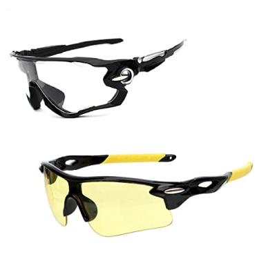 Imagem de Kit 2 Óculos Esportivo Ciclismo Espelhado + Lentes Amarelas