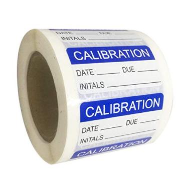 Imagem de Etiquetas de calibração, 3/4 x 1 1/2 polegada em tamanho para calibração NIST, calibração ISO-900, controle de qualidade, 500 adesivos em um rolo (azul)