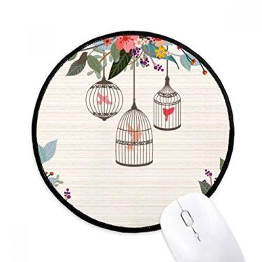 Imagem de DIYthinker Gaiola Prateleira Flor Mouse Pad Desktop Escritório Tapete Redondo para Computador