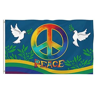 Imagem de ariarly Bandeira da paz mundial dupla face e costura dupla bandeiras do mundo amor da paz grande poliéster bandeira da paz jardim casa bandeiras ao ar livre decoração 3x5 pés