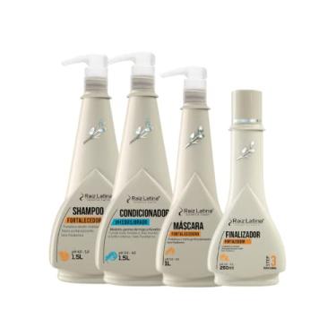 Imagem de Kit Fortalecedor Shampoo 1,5l / Máscara 1l/ Finalizador 250ml / Condicionador Absinto 1,5l Raiz latina Fios Ressecados