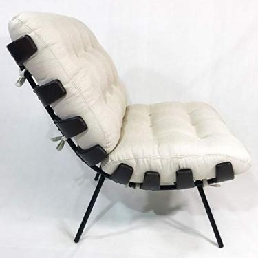 Imagem de Poltrona Costela linho cru ripas escuras - Poltronas do Sul