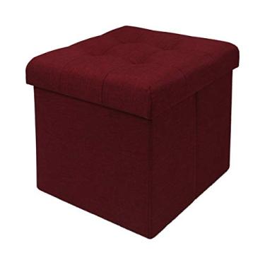 Imagem de PUFF DE MADEIRA E TECIDO COM GUARDA VOLUME BORDO