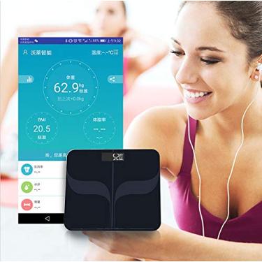 Imagem de balança de gordura corporal bluetooth - balança de peso digital inteligente com aplicativo gratuito ios e android fitdays, aplicativo inteligente para monitoramento de fitness ligado/desligado
