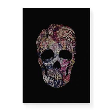 Imagem de Arte Maníacos Quadro Decorativo em Tela Canvas Caveira Mosaico Colorio - 23x16,25cm