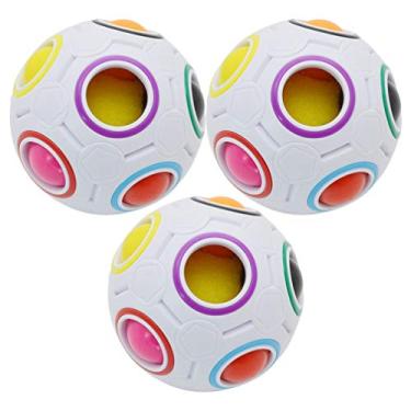 Imagem de STOBOK 3Pcs Fidget Rainbow Bola de Futebol Fidget Rainbow Ball Bola Para Aliviar O Estresse Cérebro Teaser de Puzzle Brinquedo para Crianças E Adultos Fidget Brinquedo