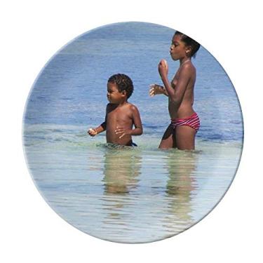 Imagem de Prato infantil Ellie Yao Sea Wave Photo Africa decorativo de porcelana salver louça de jantar