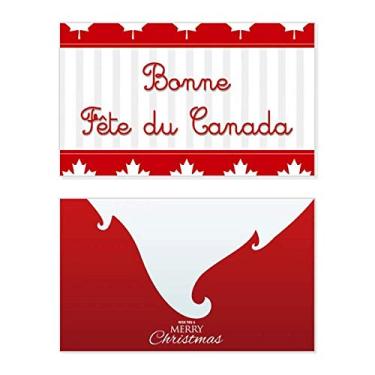 Imagem de Maple Leaf Happy Canada Day Red slogan Holiday Merry Christmas Cartões de parabéns Mensagem de Natal