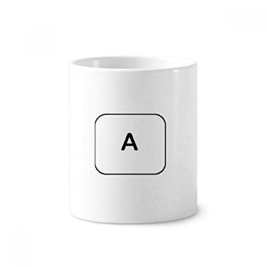 Imagem de Suporte de caneta com símbolo de teclado A para escova de dentes, caneca, suporte de cerâmica