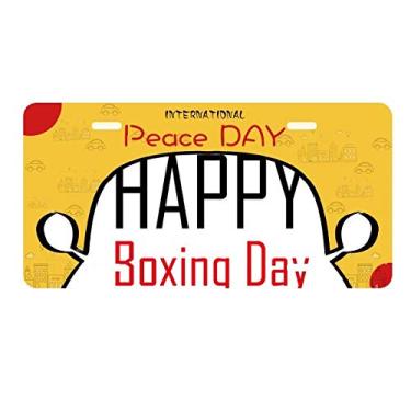 Imagem de DIYthinker Placa de licença Celebrate Boxing Day Blessing para decoração de carro, dia da paz