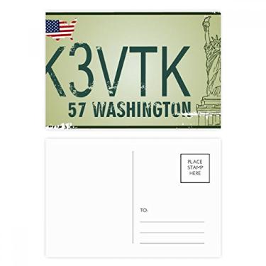 Imagem de Conjunto de cartões postais de aniversário com padrão de número de carro americano EUA