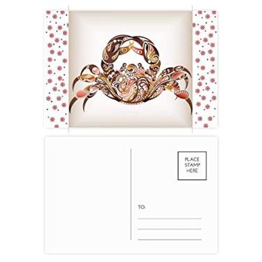Imagem de Cartão postal de Natal com estampa de caranguejo e organismo marinho com estampa de caranguejo