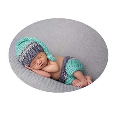 Imagem de Coberllus Conjunto de calça de crochê para fotos de bebês recém-nascidos mensais para meninos e meninas