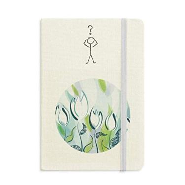Imagem de Caderno de interrogação floral tulipa pintado à mão A5