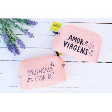 Imagem de Necessaire Preencher A Vida / Amor E Viagens Papelote