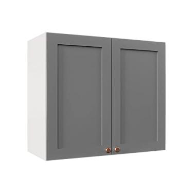 Imagem de Armário Aéreo 2 Portas 80cm Arizona Cabecasa Madeiramadeira Branco/cinza Claro