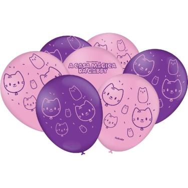 Imagem de Balão Bexiga A Casa Mágica da Gabby 9 Polegadas com 25 Unds