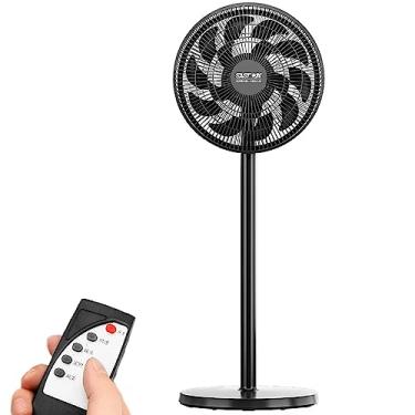 Imagem de Ventilador oscilante com pedestal ventilador elétrico vertical de piso com controle remoto circulador de ar em casa 15 lâminas grande refrigerador de vento com temporizador de 3 velocidades, preto, 950 mm
