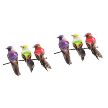 Imagem de Zerodeko 6 Peças Decorar Enfeitado Estatueta Decoração De Parede Pássaros Emplumados Decoração De Estátua Pássaro Realista Pássaros Pendurados Na Parede Decoração De Porta Foto Artificial