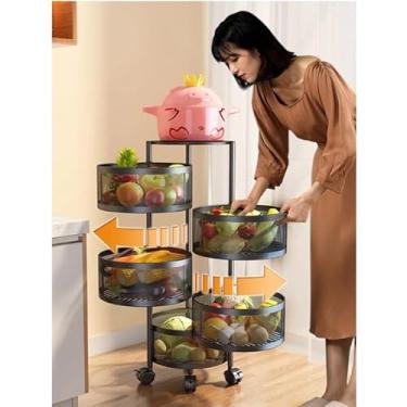 Imagem de Fruteira Preta Articulada 4 Andares All Black Qualquer Ambiente