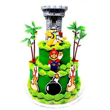 Imagem de Mario Cake Topper with Mario, Bowser and Decorative Accessories (Unique Design)